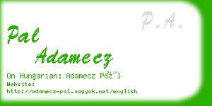 pal adamecz business card